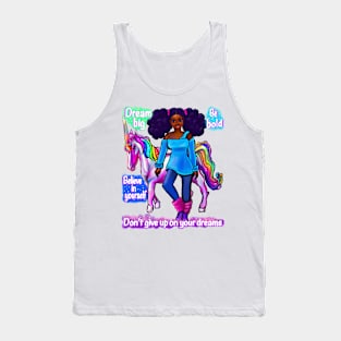 Inspirational motivational affirmation black girl African American woman and unicorn Tank Top